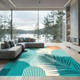 thumbnail image 1 of ODIKA 5'x7' Machine Washable Non-Slip Area Rug, Abstract Teal High Traffic Rug, Green, 1069379, 1 of 7