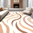 thumbnail image 1 of ODIKA 5'x7' Machine Washable Non-Slip Area Rug, Abstract Wave Flow Contemporary Ripple Design with Gradient Transitions High Traffic Rug, Beige, 540301, 1 of 7
