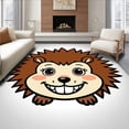 thumbnail image 1 of ODIKA 5'x7' Machine Washable Non-Slip Area Rug, Adorable Hedgehog Latch Project For Family Needlework Fun High Traffic Rug, Brown, 727594, 1 of 5