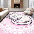 thumbnail image 1 of ODIKA 5'x7' Machine Washable Non-Slip Area Rug, Adorable Kitten Stitch DIY Embroidery Package High Traffic Rug with Pad, Pink, 724839, 1 of 8