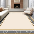 thumbnail image 1 of ODIKA 5'x7' Machine Washable Non-Slip Area Rug, Art Letter Motif with Monogrammed Symbols and Elegant Borders High Traffic Rug with Pad, Beige, 692069, 1 of 8