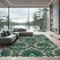thumbnail image 1 of ODIKA 5'x7' Machine Washable Non-Slip Area Rug, Art Nouveau Green High Traffic Rug, Green, 957164, 1 of 7