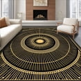thumbnail image 1 of ODIKA 5'x7' Machine Washable Non-Slip Area Rug, Art Sunburst Starburst Design Machine High Traffic Rug with Pad, Black, 548353, 1 of 8
