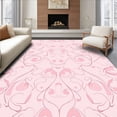 thumbnail image 1 of ODIKA 5'x7' Machine Washable Non-Slip Area Rug, Artful Scallop Ultramodern Nursery Enchanted Magical High Traffic Rug with Pad, Pink, 462898, 1 of 8