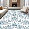 thumbnail image 1 of ODIKA 5'x7' Machine Washable Non-Slip Area Rug, Artisan Boho Mosaic Featuring Ornate Symmetrical Flourish High Traffic Rug, Blue, 552288, 1 of 7
