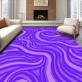 thumbnail image 1 of ODIKA 5'x7' Machine Washable Non-Slip Area Rug, Artistic Fluid Whimsical Curvy Decorative Fancy Modern High Traffic Rug with Pad, Purple, 592142, 1 of 8