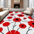 thumbnail image 1 of ODIKA 5'x7' Machine Washable Non-Slip Area Rug, Artistic Scarlet Bloom Petal High Traffic Rug, Red, 677635, 1 of 7