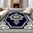 thumbnail image 1 of ODIKA 5'x7' Machine Washable Non-Slip Area Rug, Avenue Medallion High Traffic Rug, Black, 518441, 1 of 7