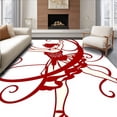 thumbnail image 1 of ODIKA 5x7 Machine Washable Non-Slip Area Rug, Ballerina Performance DIY Crochet Design High Traffic Rug with Pad, Red, 645825, 1 of 8