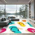 thumbnail image 1 of ODIKA 5'x7' Machine Washable Non-Slip Area Rug, Beachy Teal High Traffic Rug with Pad, Blue, 1052840, 1 of 8