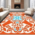 thumbnail image 1 of ODIKA 5'x7' Machine Washable Non-Slip Area Rug, Berber Constellation Abstract Swirl Medallion High Traffic Rug with Pad, Orange, 657086, 1 of 8
