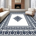 thumbnail image 1 of ODIKA 5'x7' Machine Washable Non-Slip Area Rug, Bloom Trellis Exquisite Timeless Handsome High Traffic Rug, Black, 660191, 1 of 5