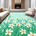 thumbnail image 1 of ODIKA 5'x7' Machine Washable Non-Slip Area Rug, Blooming Meadow Artistic Verdant Design Featuring Natural Motifs High Traffic Rug with Pad, Green, 519415, 1 of 8