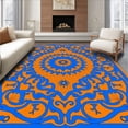 thumbnail image 1 of ODIKA 5'x7' Machine Washable Non-Slip Area Rug, Blossom Interlace with Art Nouveau Filigree Motifs High Traffic Rug, Orange, 352385, 1 of 7
