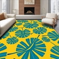 thumbnail image 1 of ODIKA 5'x7' Machine Washable Non-Slip Area Rug, Boho Featuring Monstera and Fan Palm Artistry High Traffic Rug, Yellow, 702651, 1 of 7