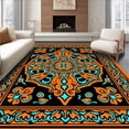 thumbnail image 1 of ODIKA 5'x7' Machine Washable Non-Slip Area Rug, Boho Medallion Pile High Traffic Rug, Orange, 352439, 1 of 5