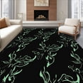 thumbnail image 1 of ODIKA 5'x7' Machine Washable Non-Slip Area Rug, Botanic Vine Flow Abstract Leaf Motif Contemporary Style High Traffic Rug with Pad, Black, 600302, 1 of 8