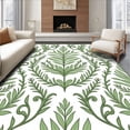 thumbnail image 1 of ODIKA 5'x7' Machine Washable Non-Slip Area Rug, Botanical Damask with Scrolling Vine Motifs Design High Traffic Rug with Pad, Green, 445133, 1 of 8