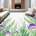 thumbnail image 1 of ODIKA 5'x7' Machine Washable Non-Slip Area Rug, Botanical Dreamscape with Playful Mushroom and Wild Ferns High Traffic Rug, Purple, 556932, 1 of 7