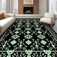 thumbnail image 1 of ODIKA 5'x7' Machine Washable Non-Slip Area Rug, Botanical Vine Lattice with Interlocking Motifs High Traffic Rug, Black, 573552, 1 of 7