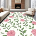 thumbnail image 1 of ODIKA 5'x7' Machine Washable Non-Slip Area Rug, Botanical Vine Scroll Accent with Intricate Floral Motifs High Traffic Rug with Pad, Pink, 450146, 1 of 8