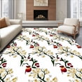 thumbnail image 1 of ODIKA 5'x7' Machine Washable Non-Slip Area Rug, Bountiful Apple Branch Floral Half Moon Accent High Traffic Rug with Pad, Red, 511491, 1 of 8