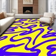 thumbnail image 1 of ODIKA 5'x7' Machine Washable Non-Slip Area Rug, Brushstroke Abstract Wavy Artistic High Traffic Rug, Yellow, 661912, 1 of 7