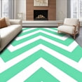 thumbnail image 1 of ODIKA 5'x7' Machine Washable Non-Slip Area Rug, Cane Stripe Merry Christmas Themed High Traffic Rug with Pad, Mint Green, 613256, 1 of 8