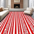 thumbnail image 1 of ODIKA 5'x7' Machine Washable Non-Slip Area Rug, Cane Stripe Whimsical Holiday Doormat High Traffic Rug, Red, 735267, 1 of 7