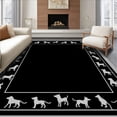 thumbnail image 1 of ODIKA 5'x7' Machine Washable Non-Slip Area Rug, Canine Border Doormat with Anti Slip Backing High Traffic Rug, Black, 592856, 1 of 7