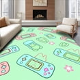 thumbnail image 1 of ODIKA 5'x7' Machine Washable Non-Slip Area Rug, Cartoon Digital Handheld Device Playful Decorative Floor High Traffic Rug with Pad, Green, 719364, 1 of 8