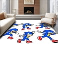 thumbnail image 1 of ODIKA 5'x7' Machine Washable Non-Slip Area Rug, Cartoon Speedster Character with Dynamic Action Graphics High Traffic Rug with Pad, Blue, 700099, 1 of 8