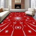 thumbnail image 1 of ODIKA 5'x7' Machine Washable Non-Slip Area Rug, Celestial Burst Tree Skirt with Shimmering Galaxy Design High Traffic Rug, Red, 639714, 1 of 7