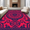 thumbnail image 1 of ODIKA 5'x7' Machine Washable Non-Slip Area Rug, Celestial Dreamcatcher Hippie Festival Blanket Zen Throw High Traffic Rug, Red, 706855, 1 of 7