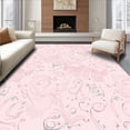 thumbnail image 1 of ODIKA 5'x7' Machine Washable Non-Slip Area Rug, Celestial Macaron Dreamscape with Frosted Tulle Swirls and Starlit Confetti High Traffic Rug, Pink, 652291, 1 of 7