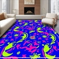 thumbnail image 1 of ODIKA 5'x7' Machine Washable Non-Slip Area Rug, Celestial Pathway With Cartoon Space and Starbursts High Traffic Rug with Pad, Blue, 723689, 1 of 8