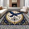 thumbnail image 1 of ODIKA 5'x7' Machine Washable Non-Slip Area Rug, Celestial Raven Flight Surrounded By Constellation Interlocking High Traffic Rug, Beige, 620635, 1 of 7