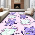 thumbnail image 1 of ODIKA 5'x7' Machine Washable Non-Slip Area Rug, Charming Meowing Friend Showcasing Artistic Whiskers High Traffic Rug with Pad, Pink, 722758, 1 of 8