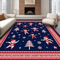 thumbnail image 1 of ODIKA 5'x7' Machine Washable Non-Slip Area Rug, Charming Nordic Noel Floor Protection With Whimsical Folklore Designs High Traffic Rug with Pad, Blue, 621791, 1 of 8