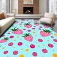 thumbnail image 1 of ODIKA 5'x7' Machine Washable Non-Slip Area Rug, Cheerful Fruit Medley Illustration Featuring Sweet Berry Charm Artwork High Traffic Rug, Blue, 728246, 1 of 7