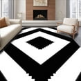 thumbnail image 1 of ODIKA 5'x7' Machine Washable Non-Slip Area Rug, Chevron Zigzag Doormat with Bold Contrasting Stripes High Traffic Rug with Pad, Black, 435768, 1 of 8