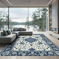 thumbnail image 1 of ODIKA 5'x7' Machine Washable Non-Slip Area Rug, Chinoiserie Navy Blue High Traffic Rug, Blue, 1058277, 1 of 7