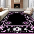 thumbnail image 1 of ODIKA 5'x7' Machine Washable Non-Slip Area Rug, Christmas Snowflake Bath Holiday Bathroom Accessories High Traffic Rug with Pad, Black, 628445, 1 of 8