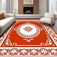 thumbnail image 1 of ODIKA 5'x7' Machine Washable Non-Slip Area Rug, Classic Medallion Bordered Non Skid Household Enhancement High Traffic Rug, Red, 581327, 1 of 7