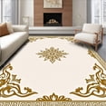 thumbnail image 1 of ODIKA 5'x7' Machine Washable Non-Slip Area Rug, Classic Ornamental with Stylized Leaf and Vine Arrangements High Traffic Rug, Ivory, 466282, 1 of 7