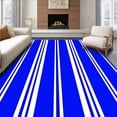 thumbnail image 1 of ODIKA 5'x7' Machine Washable Non-Slip Area Rug, Classic Striped Athletic Emblem with Contrast Detailing High Traffic Rug, Blue, 678887, 1 of 7