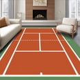 thumbnail image 1 of ODIKA 5'x7' Machine Washable Non-Slip Area Rug, Clay Tennis Court High Traffic Rug, Red, 841154, 1 of 7