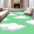 thumbnail image 1 of ODIKA 5'x7' Machine Washable Non-Slip Area Rug, Cloud Cumulus Holiday Season Base Cover Festive High Traffic Rug with Pad, Green, 639891, 1 of 8