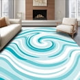 thumbnail image 1 of ODIKA 5'x7' Machine Washable Non-Slip Area Rug, Cloud Whisper Abstract Ripple Design High Traffic Rug with Pad, Blue, 366891, 1 of 8