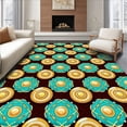 thumbnail image 1 of ODIKA 5'x7' Machine Washable Non-Slip Area Rug, Coin Stack with Stacked Medallion Circular Arrangement High Traffic Rug, Gold, 538034, 1 of 7
